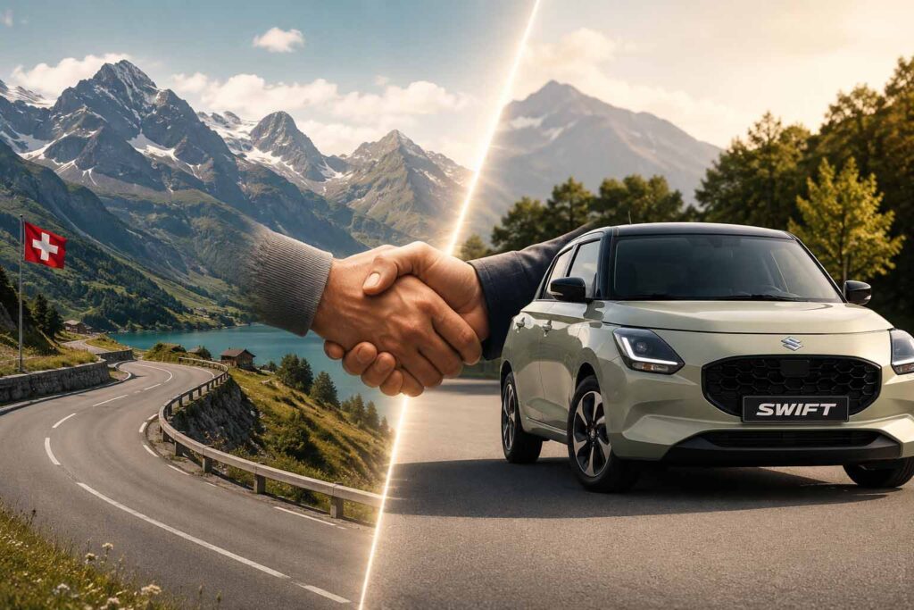 Suzuki et la suisse suzuki swift et route suisse