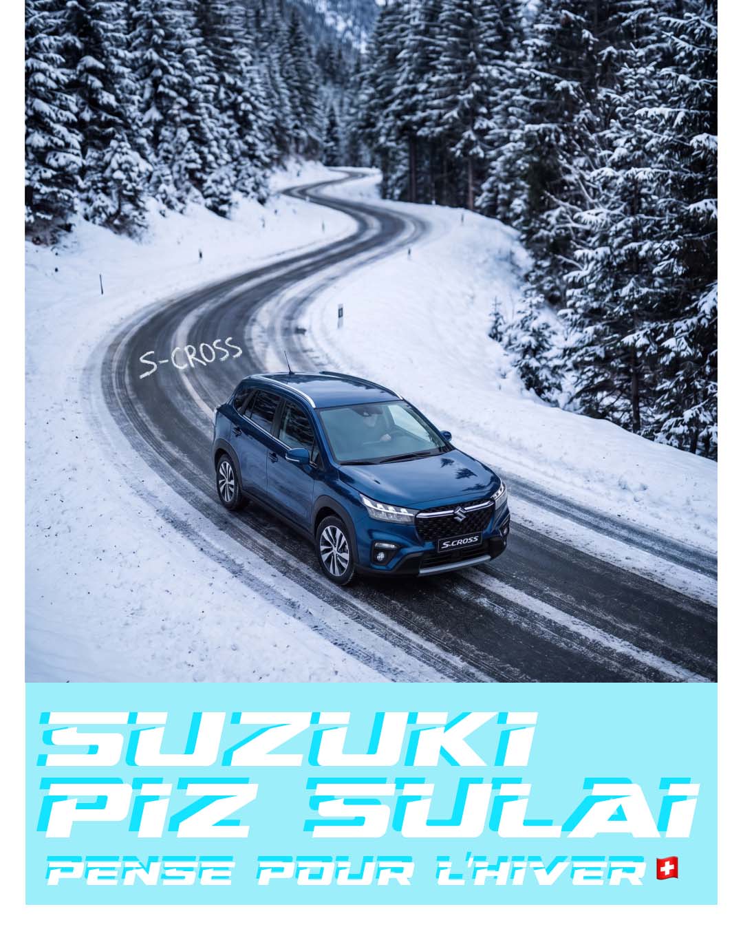 suzuki piz sulai scross 4x4 en montagne au dessus d'aigle