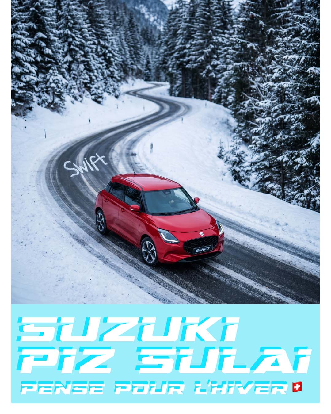 suzuki piz sulai swift 4x4 en montagne au dessus d'aigle