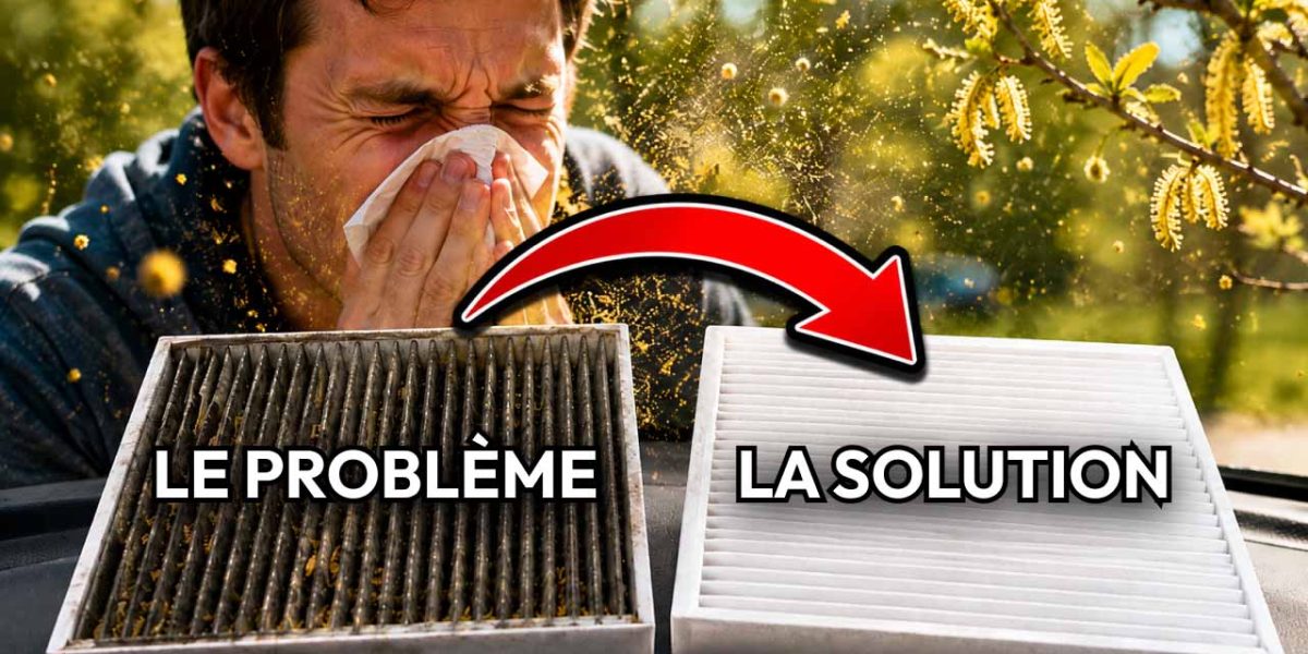 filtre pollen climatisation voiture personne éternuant